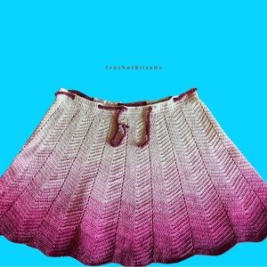 Handmade Crochet Gradient Pink Skirt